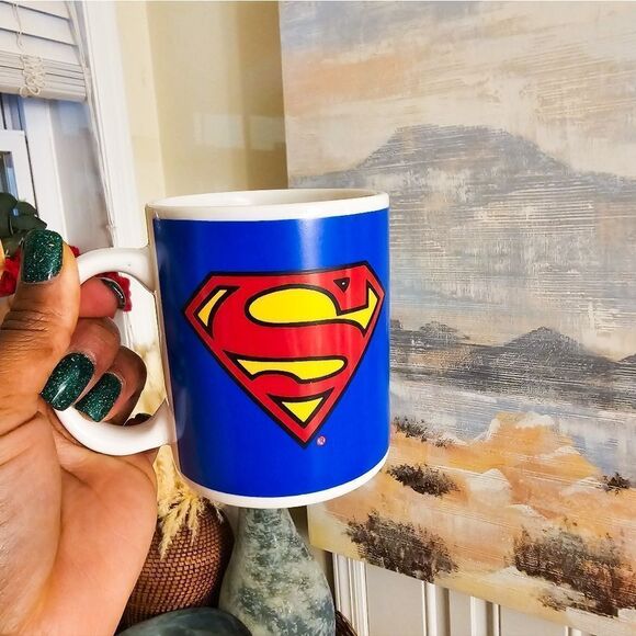 VTG 90's DC Comic Classic S Shield Logo Superman Coffee Mug. - Picture 8 of 12